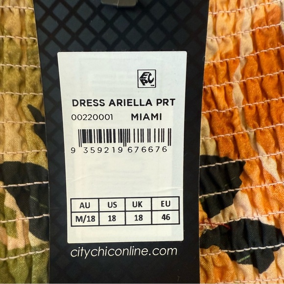 City Chic Plus Size Ariella Puff Sleeve Tier Print Dress - Picture 7 of 10